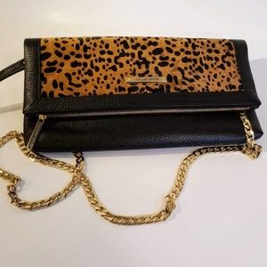 CAROLINE NERON LEOPARD CLUTCH HANDBAG